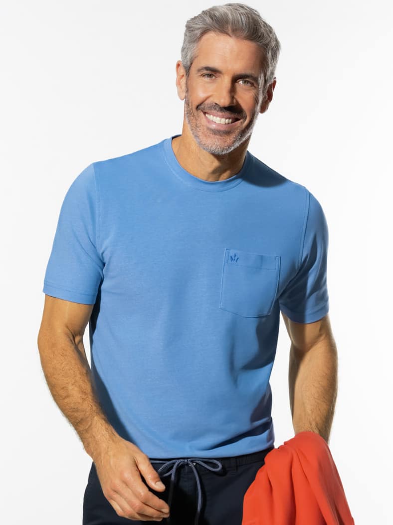 Extraglatt T-Shirt Mittelblau