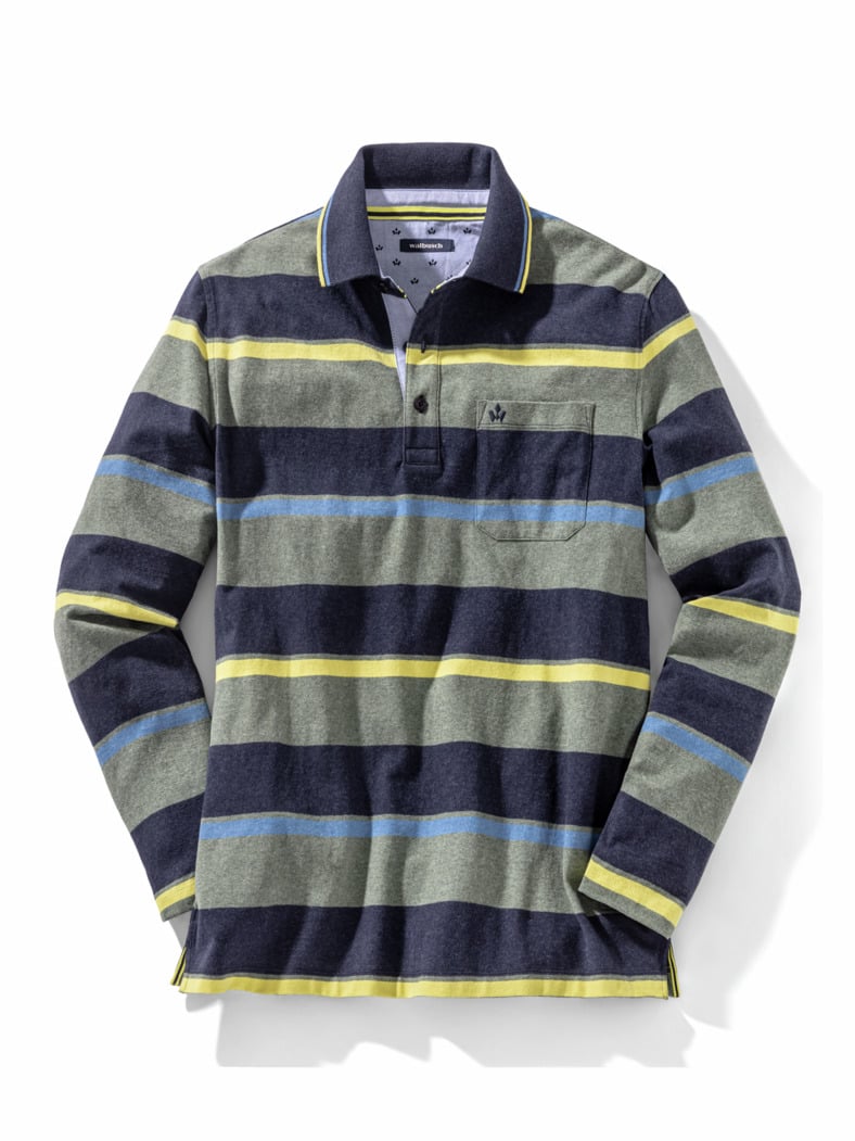 Thermo-Polo Supersoft Malachitgrün gestreift