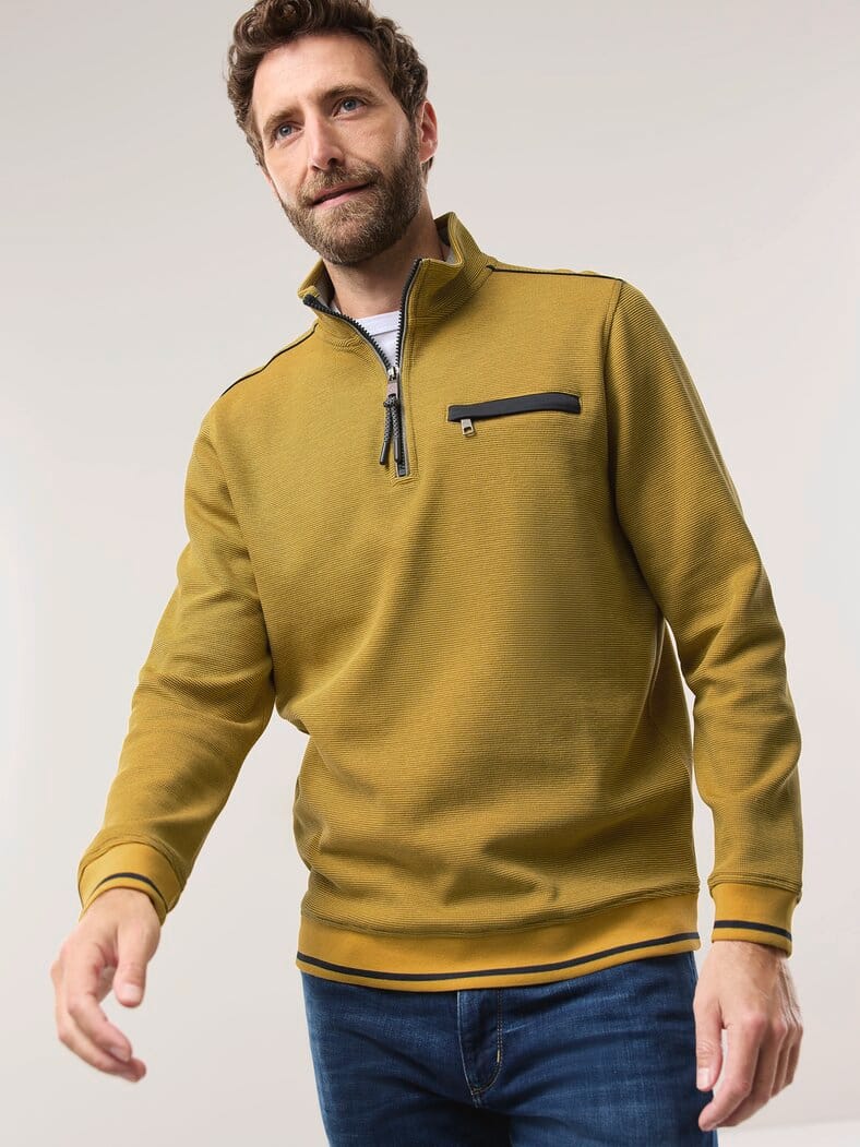 Easycare Struktur-Troyer Bicolor Akaziengelb