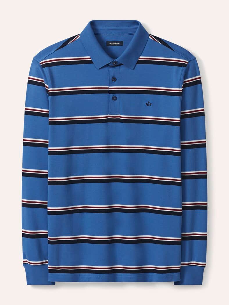 Streifen Polo Mittelblau/Mar.