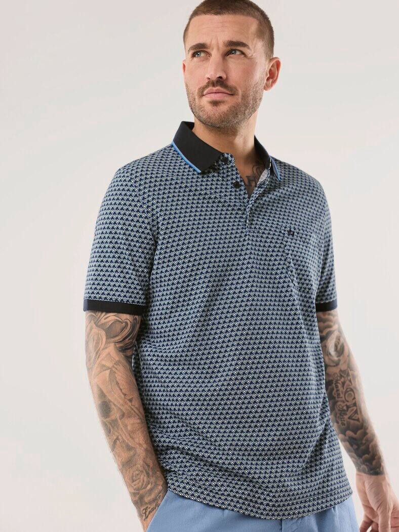 Extraglatt-Polo Bicolor Druck Minimal
