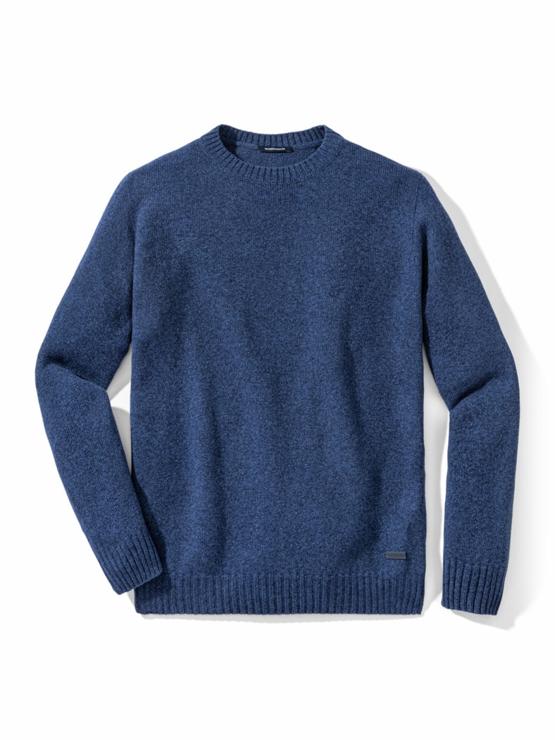 Lammwoll-Pullover Nahtlos Blau