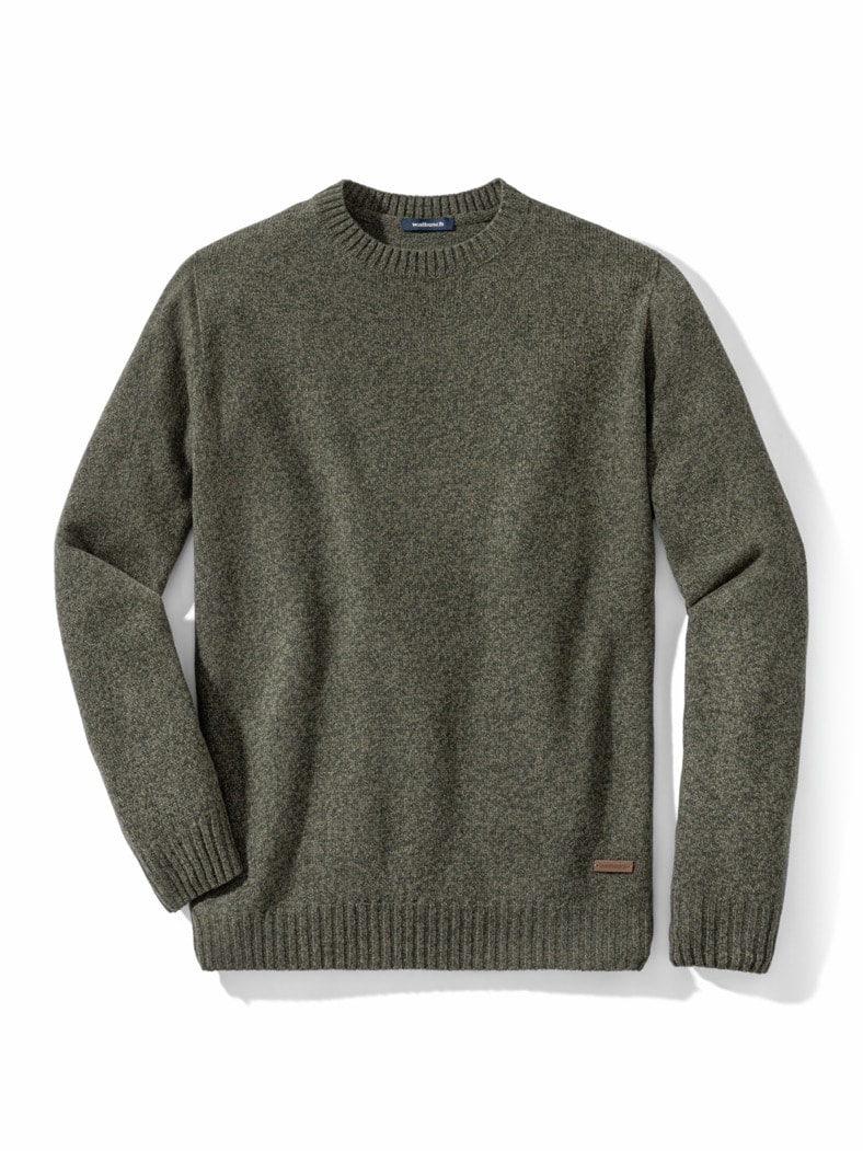 Lammwoll-Pullover Nahtlos Salbei
