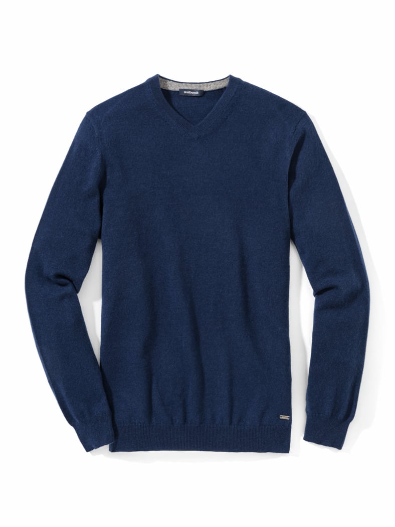 Premium Cashmere-Pullover Blau