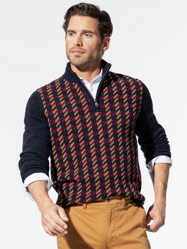 Wollmix-Troyer Marine/Bordeaux