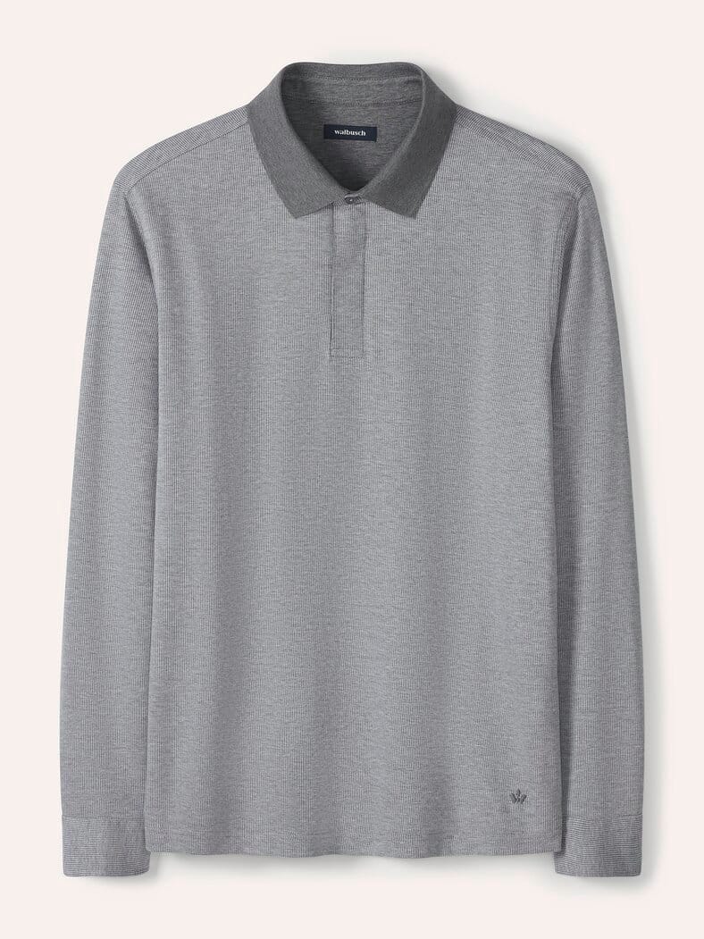 Jaquard-Polo Bicolor Grau