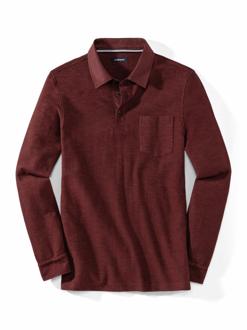 Flammgarn-Polo Bicolor Feuerrot