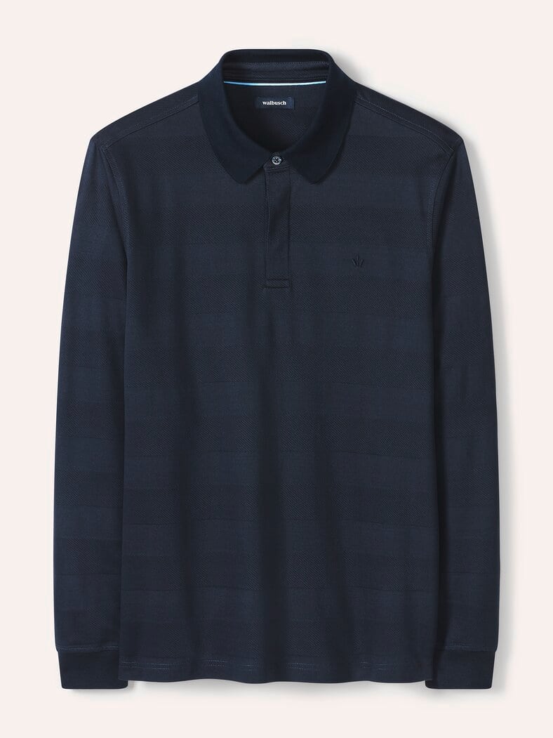 Baumwoll-Polo Webeffekt Marine