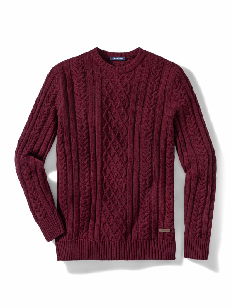 Aran-Pullover Bordeaux