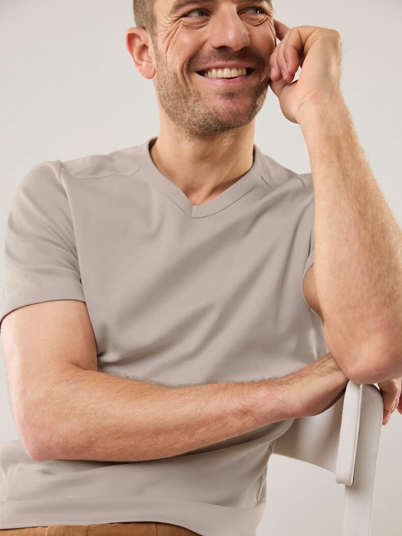 Zu schade für drunter-Shirt V-Neck Natur