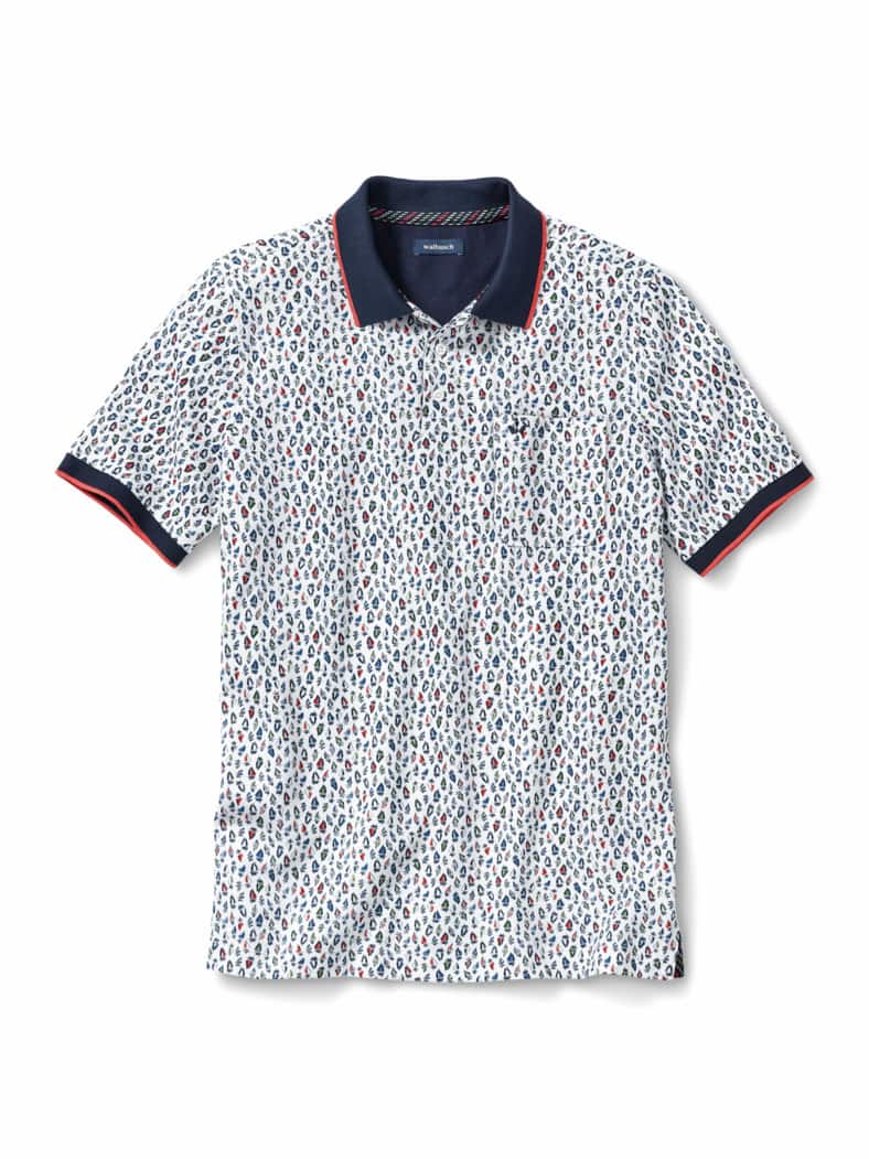 Pique-Polo Hitzefrei Druck Weiß