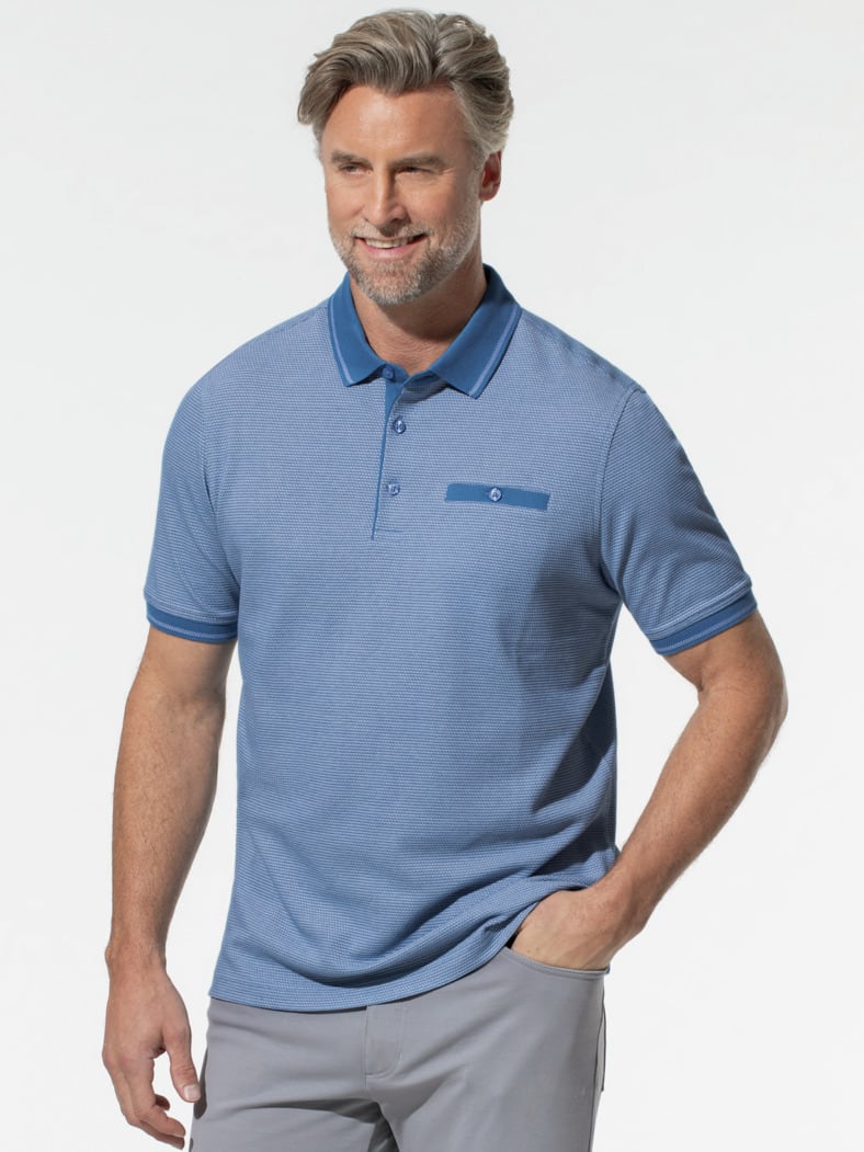 Extraglatt-Polo Bestklima Jeansblau