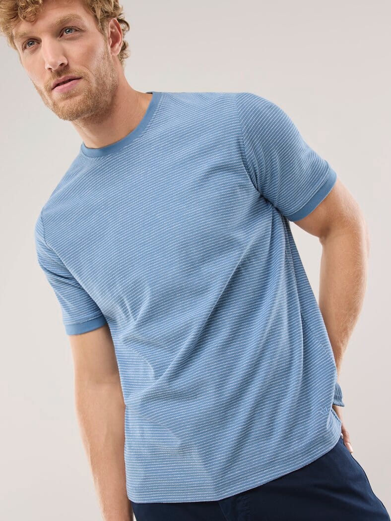 Struktur T-Shirt Rauchblau