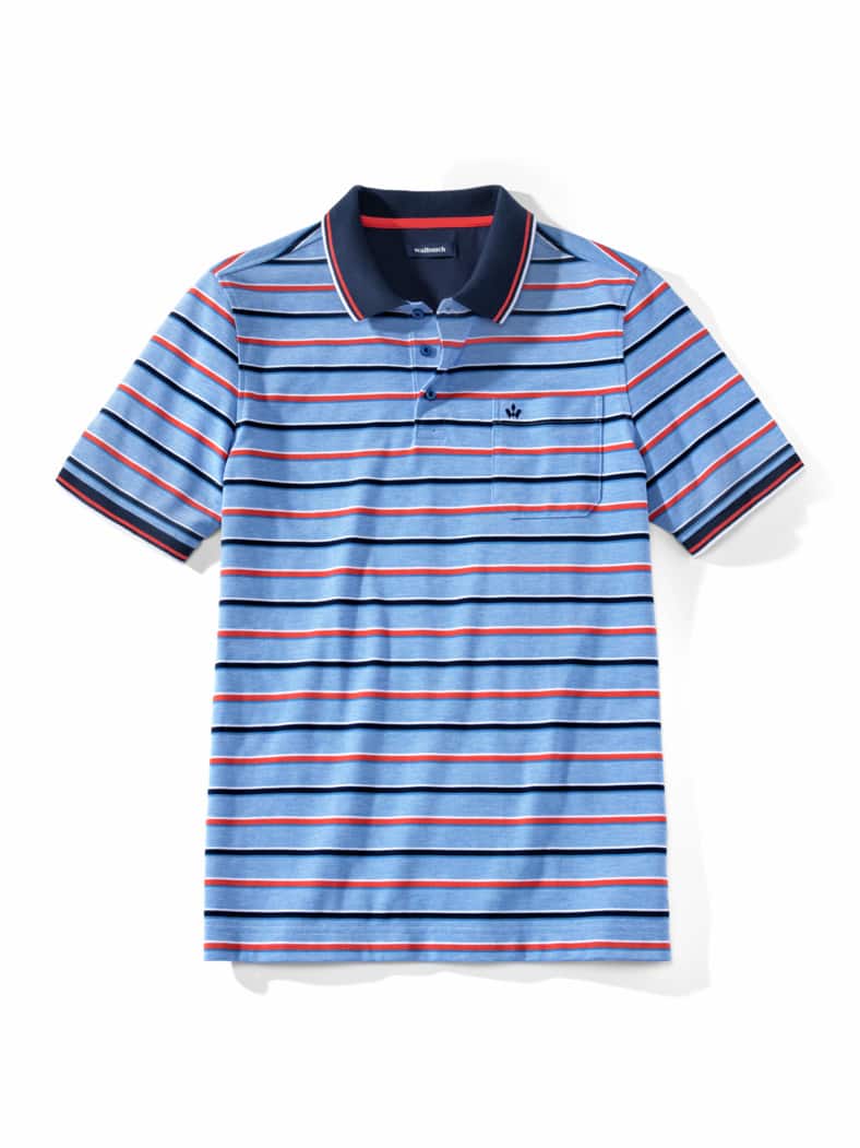 Klimapolo Frischekick Streifen Azurblau