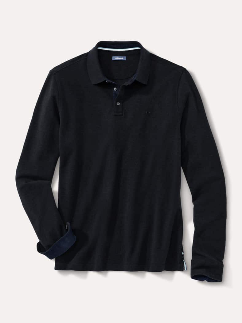 Merino Mix Polo Schwarz