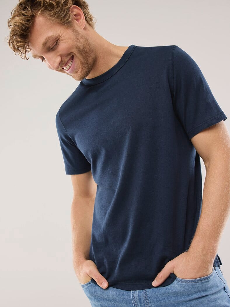 Leinen T-Shirt Marine