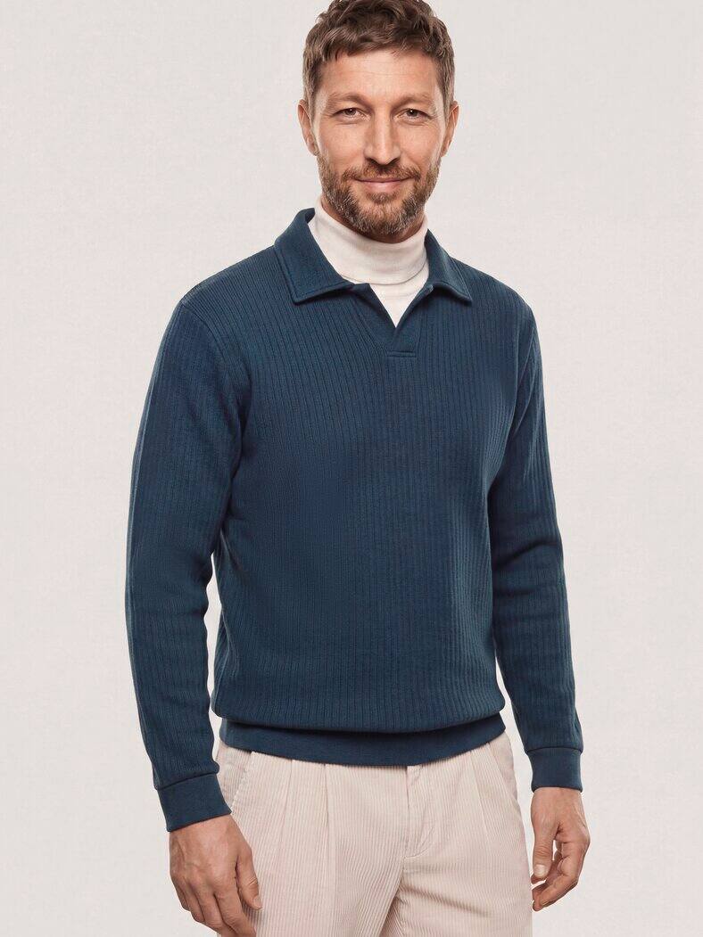 Troyer aus Baumwolle Marine
