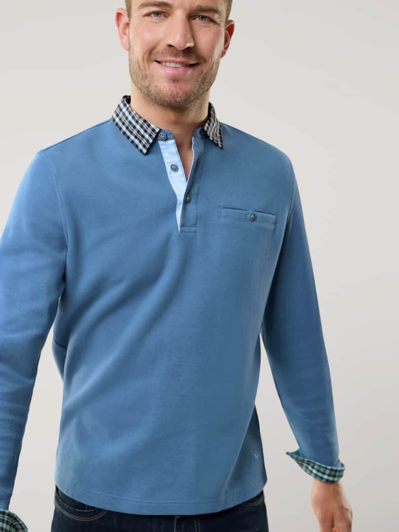 Hemdpullover 2.0 Mittelblau