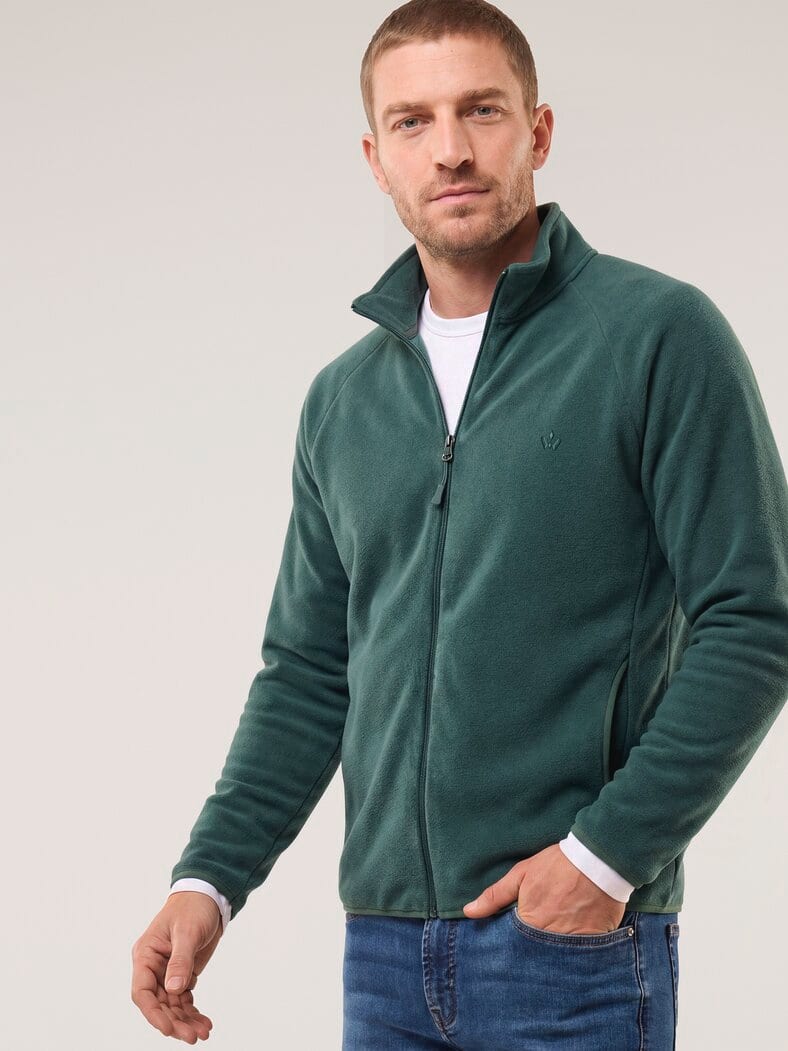 Zippjacke aus Polarfleece Blaugrün