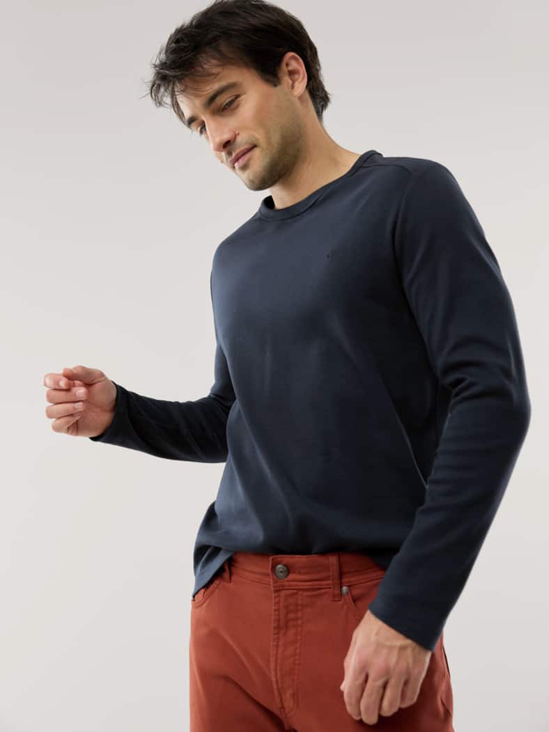 Langarm Zu schade für Drunter-Shirt Marine