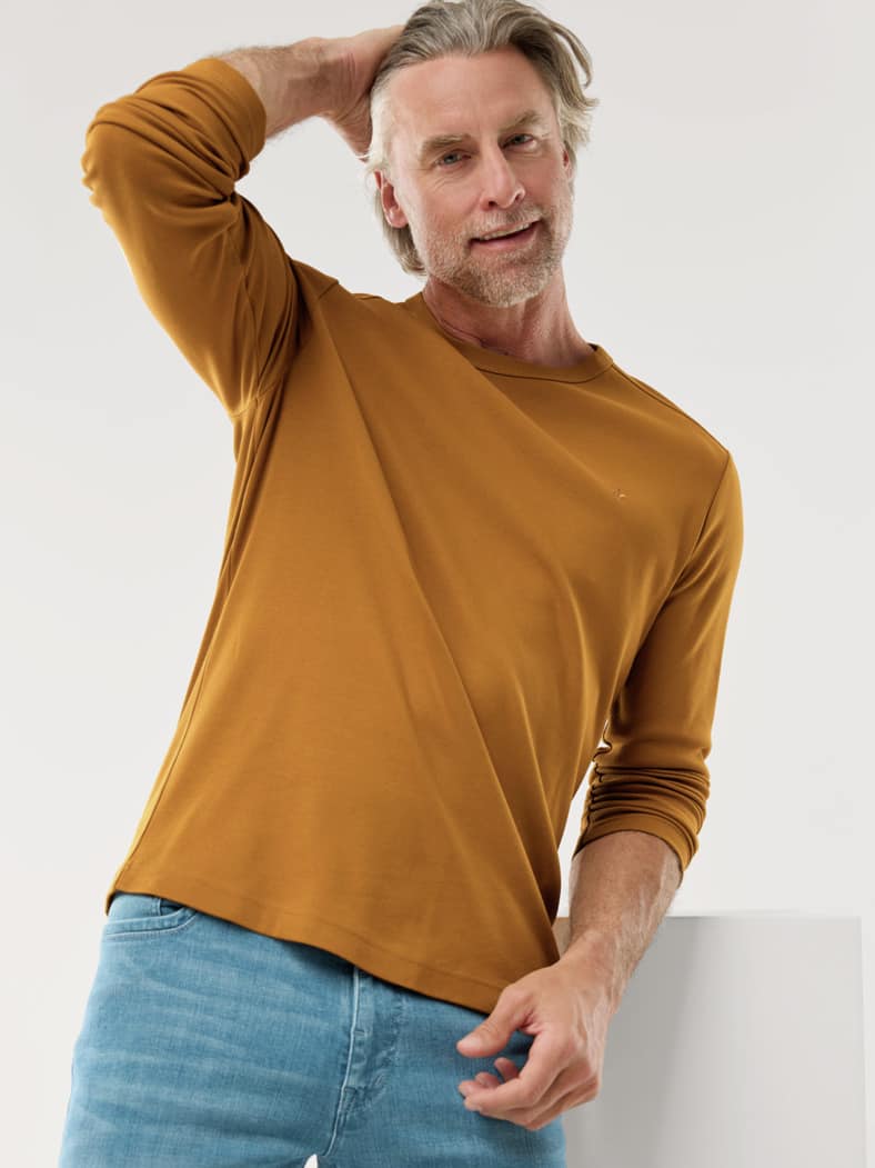 Langarm Zu schade für Drunter-Shirt Safran