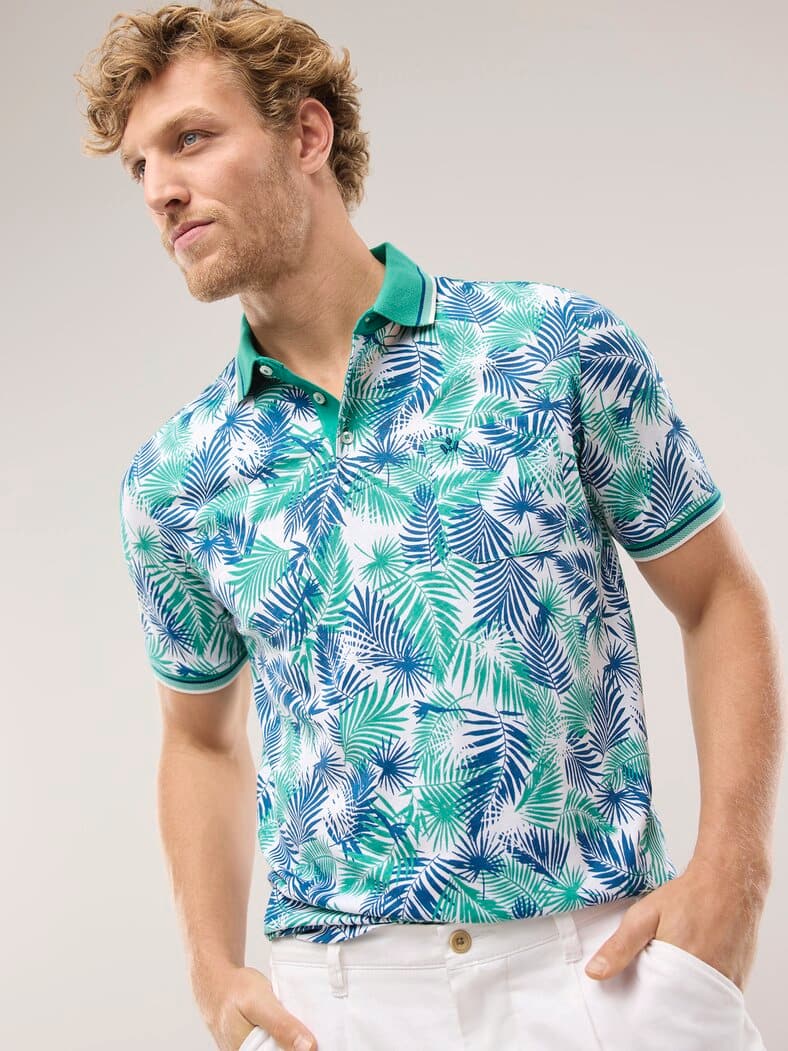 Extraglatt-Polo Bicolor Druck Blätter