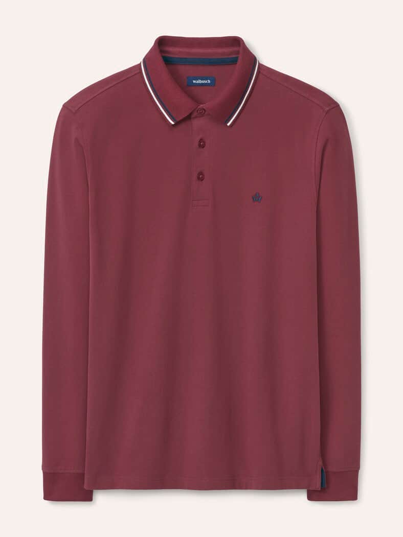 Wärmendes Polo aus Baumwollmix Bordeaux