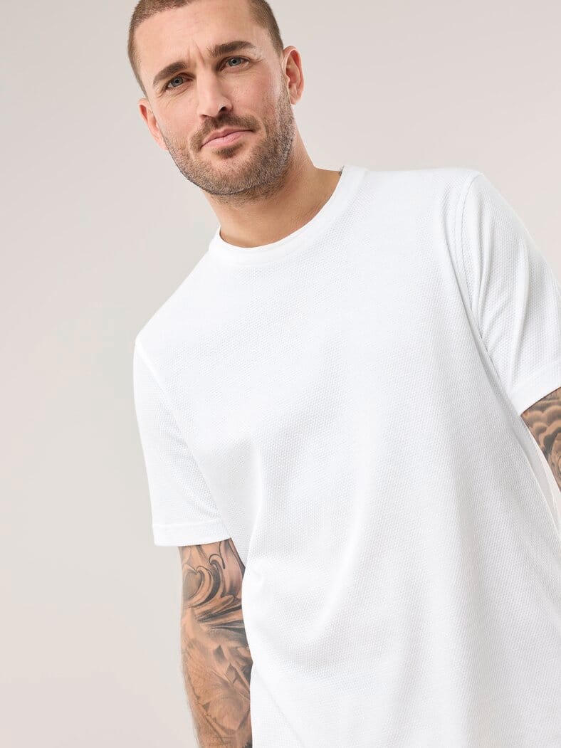 Struktur T-Shirt Weiß