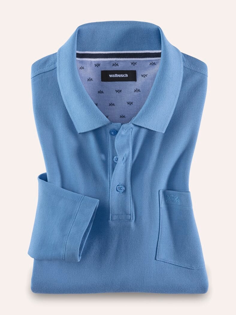 Pique-Polo Pima Cotton Mittelblau