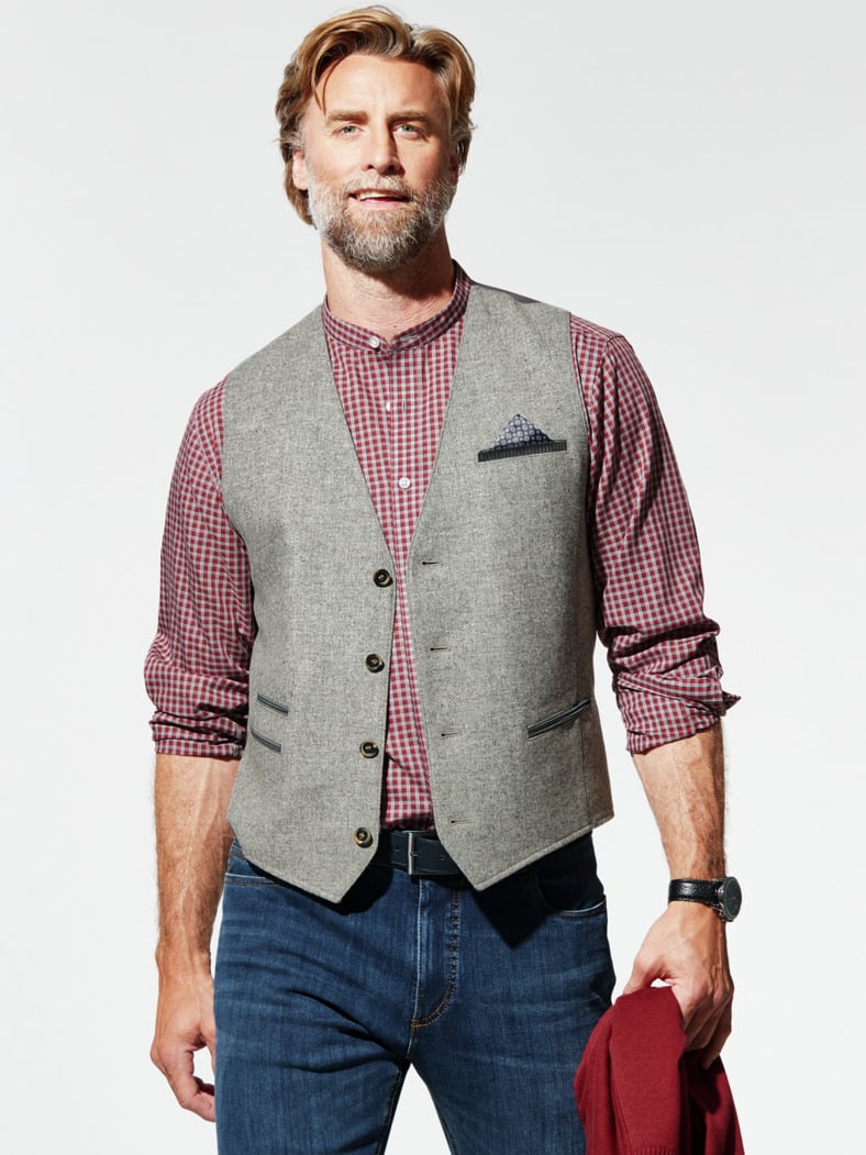 Lodenweste Grau Melange