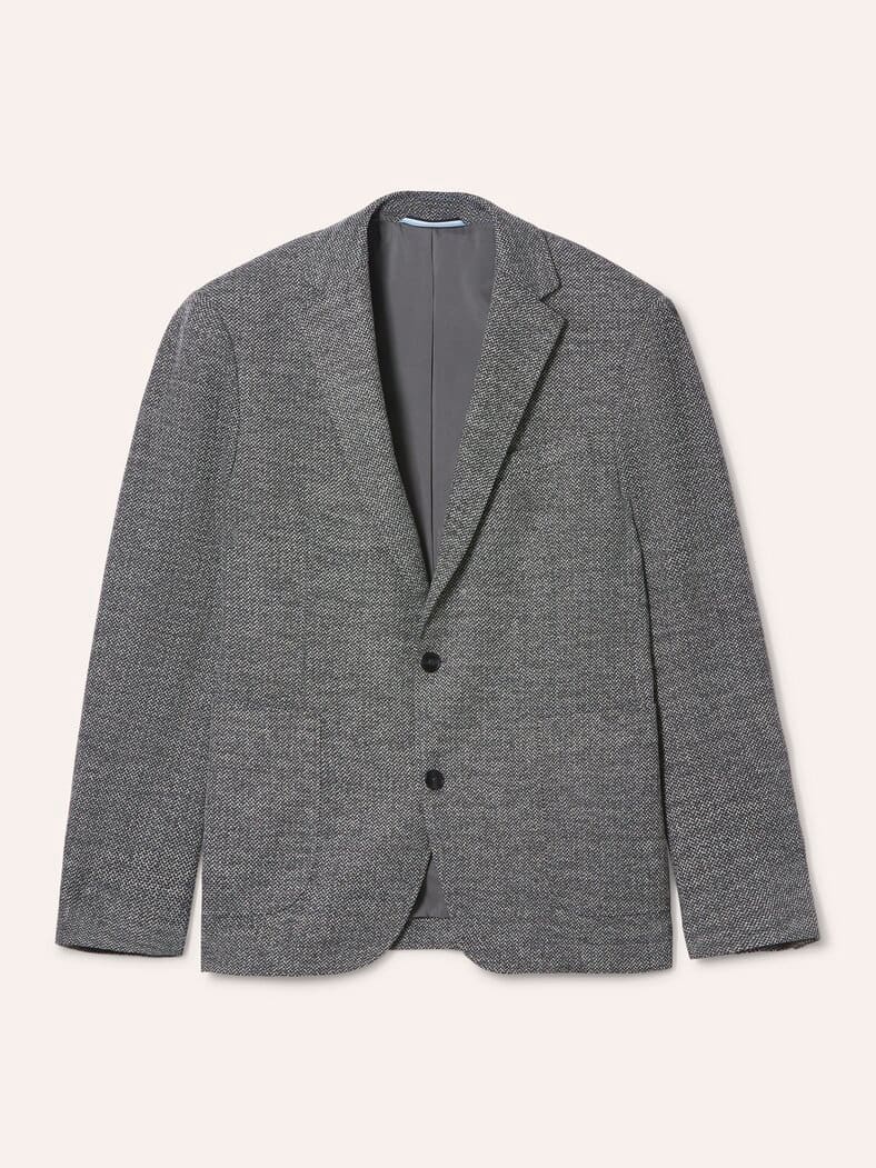 Pfeffer und Salz Jersey Sakko Schwarz/Weiß