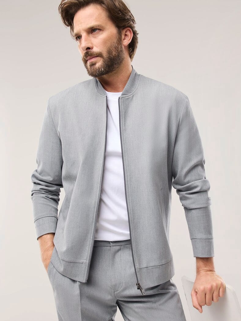 Blouson mit Stehkragen Grau