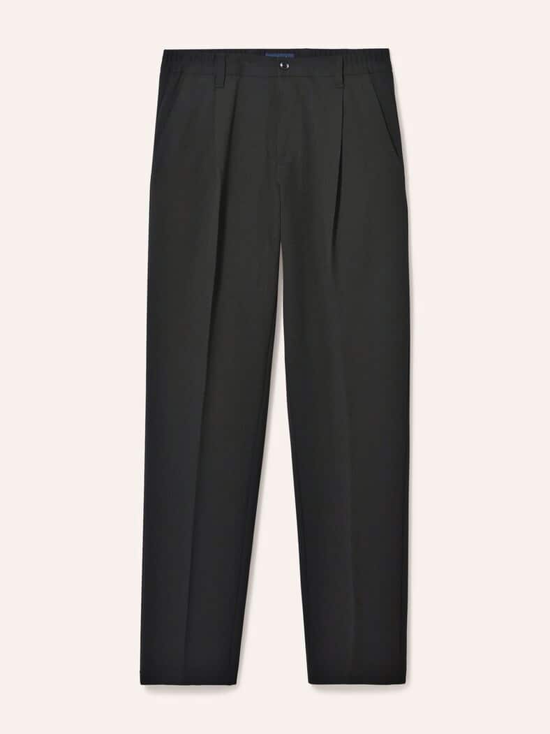 Chino mit Bundfalte Schwarz