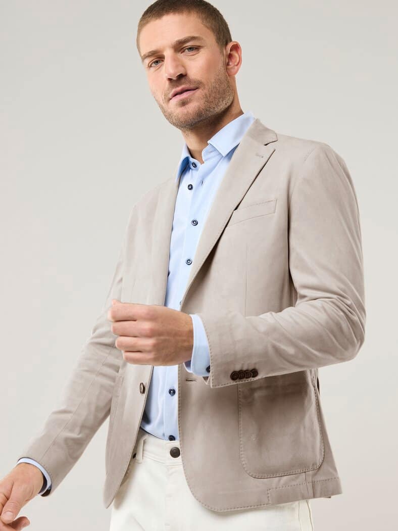 Sakko aus Waschvelours Beige