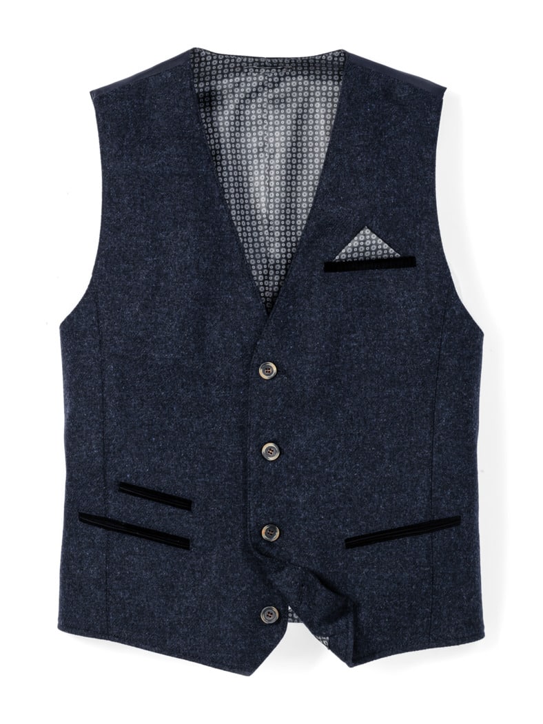 Lodenweste Marine Melange