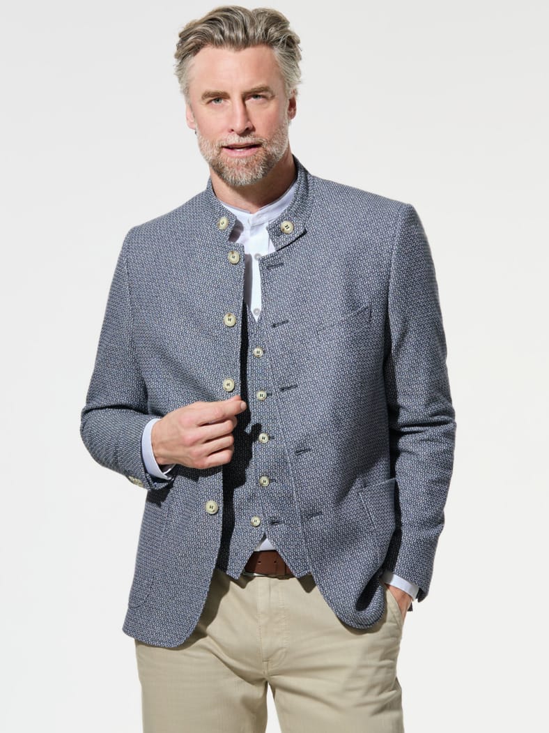 Struktur-Sakko Blau/Beige