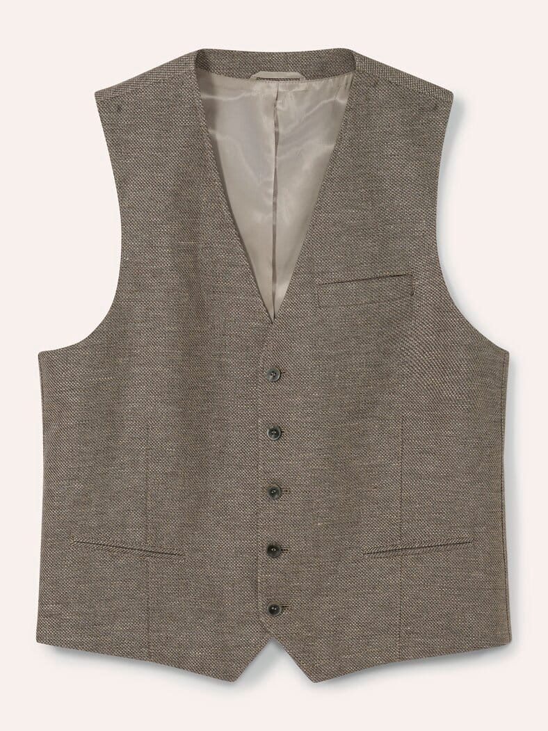 Reiseleinen-Weste Beige