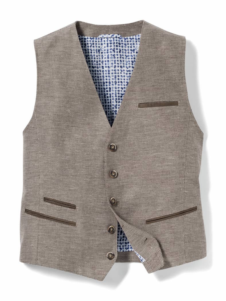 Reiseleinen-Weste Beige