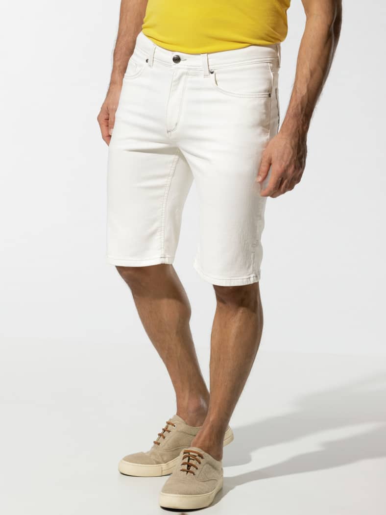 Jogger-Jeans Bermudas Offwhite
