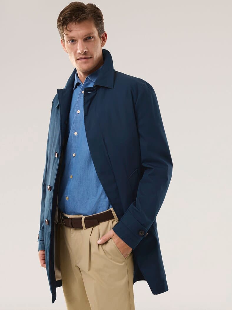 Baumwoll Mantel 2 in 1 Marine