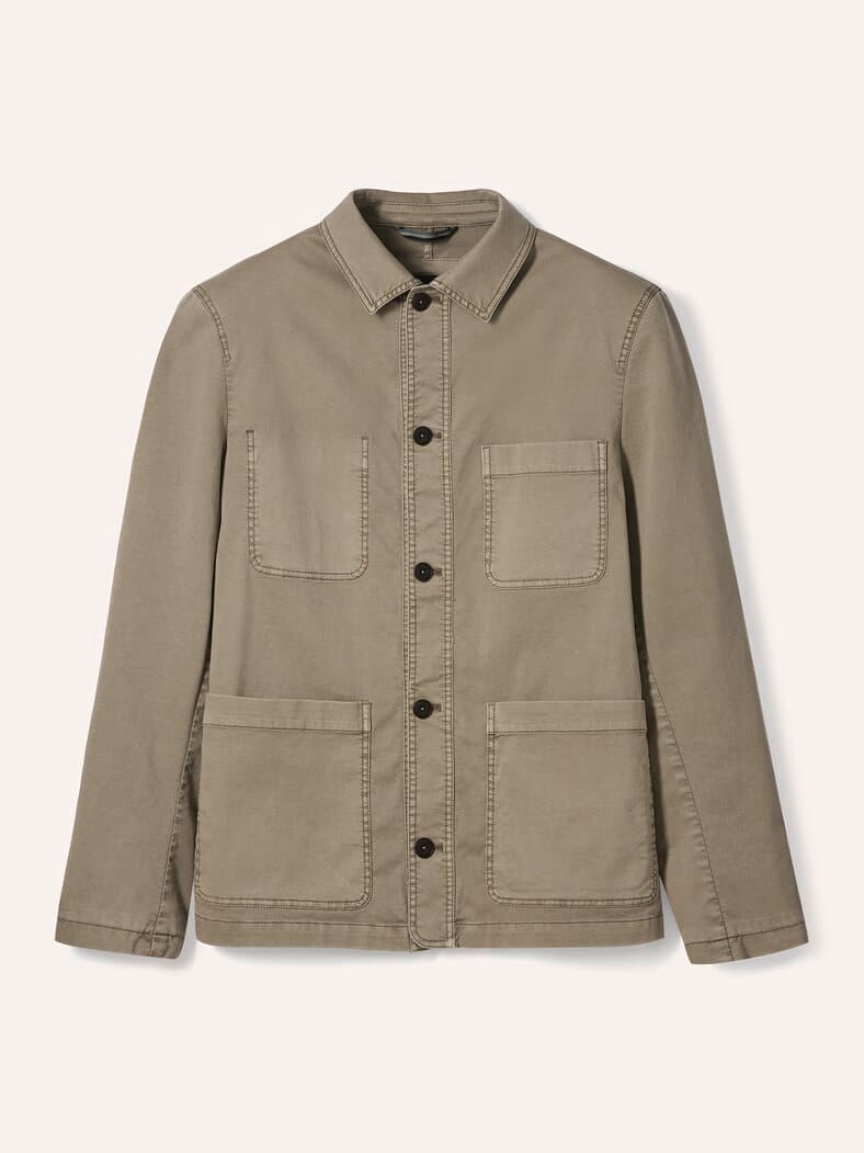 Baumwoll Hemdjacke Beige