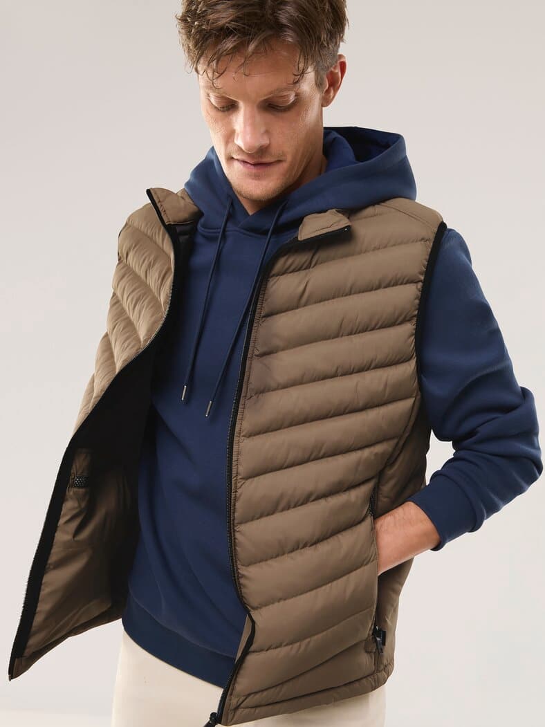 Klima Leichtsteppweste Karamel