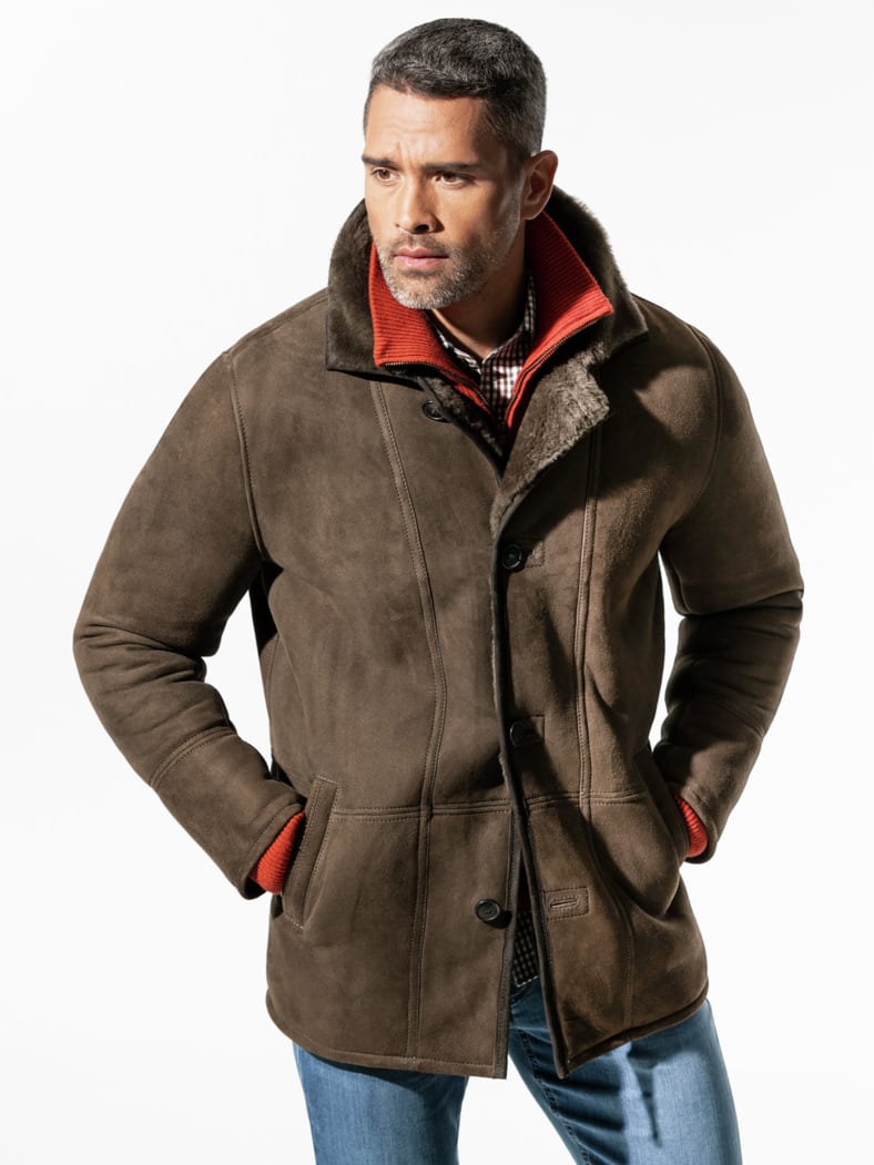 Lammfell Carcoat Khaki