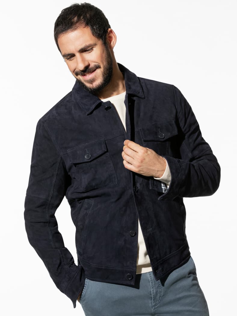 Veloursleder-Blouson Boston Marine