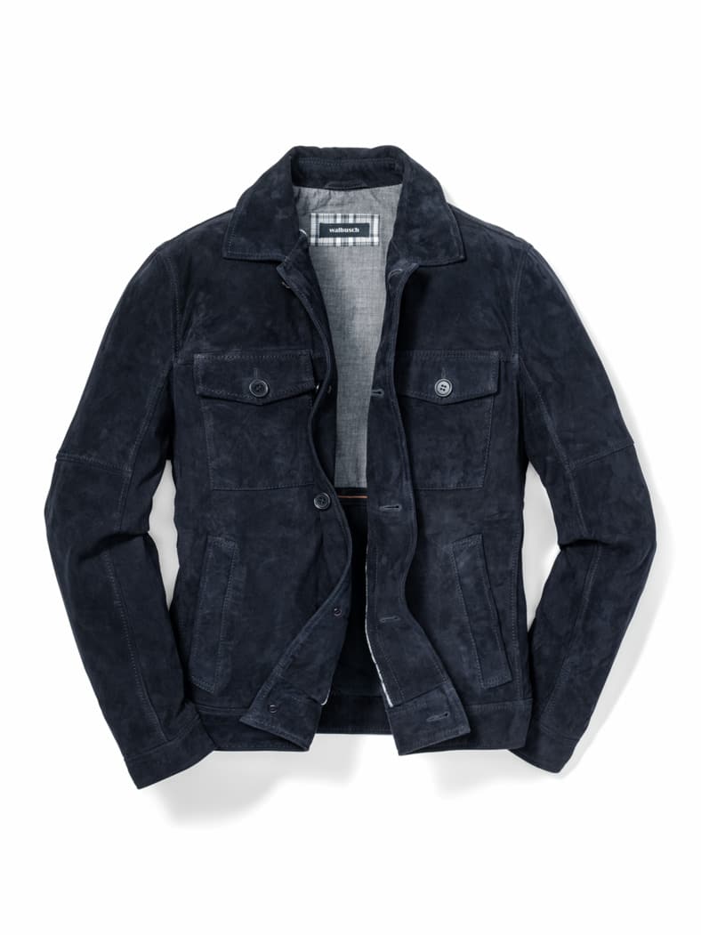 Veloursleder-Blouson Boston Marine