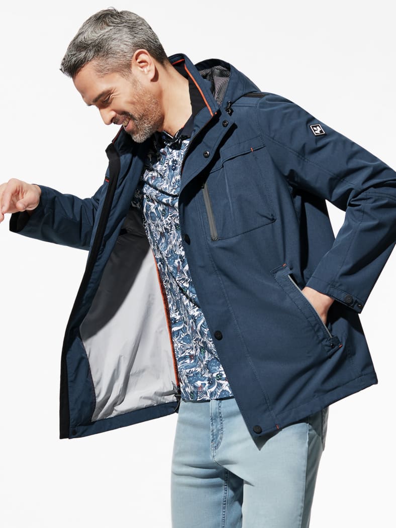 Windlock-Jacke Sturmtief Jeansblau