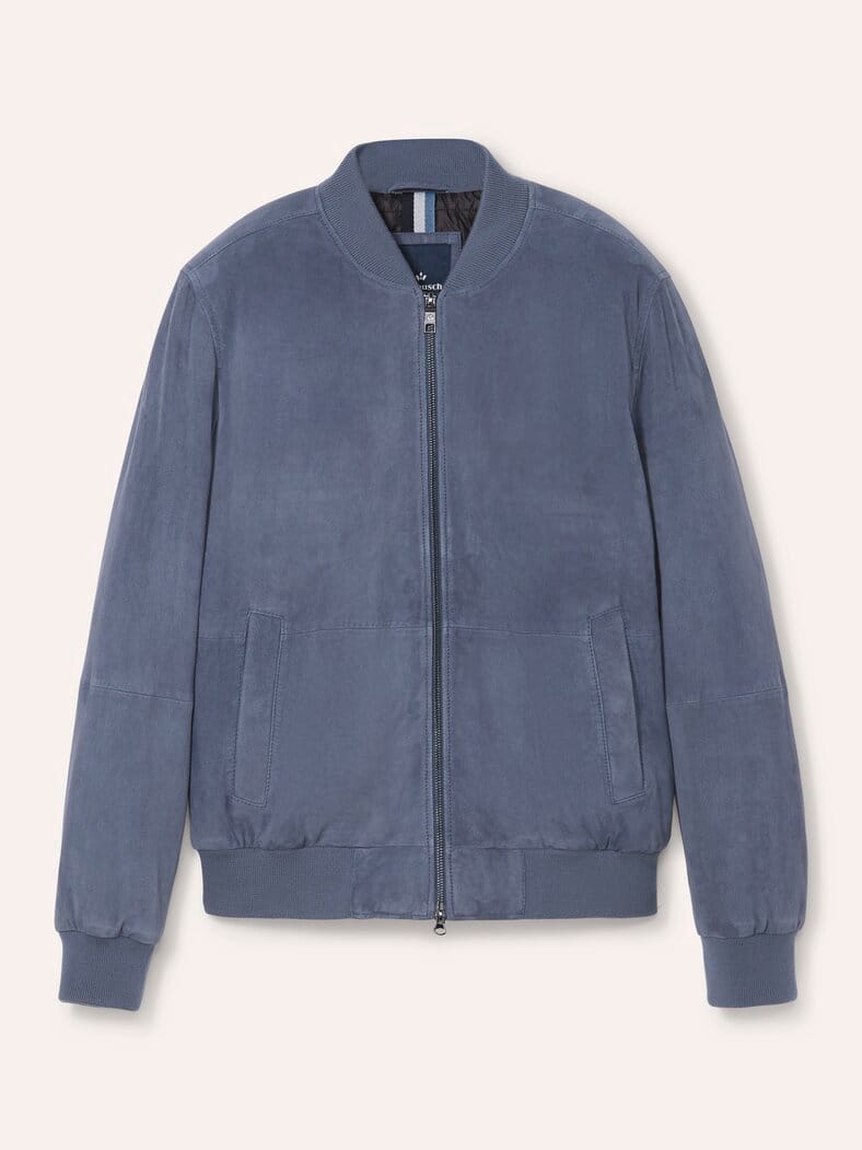 Blouson aus Ziegenvelours Rauchblau