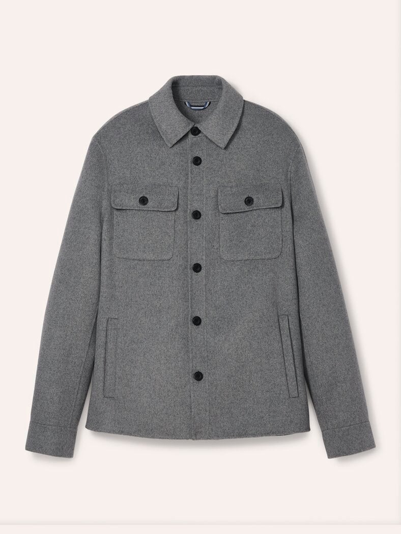 Doubleface Hemdjacke Hellgrau