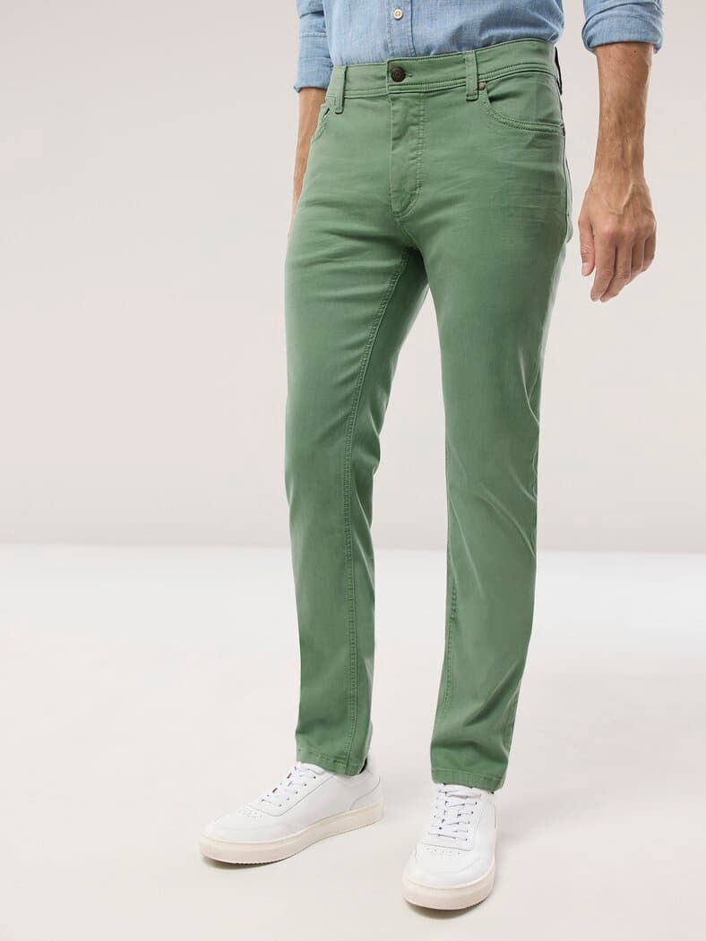 Coloured Jeans Lindgrün