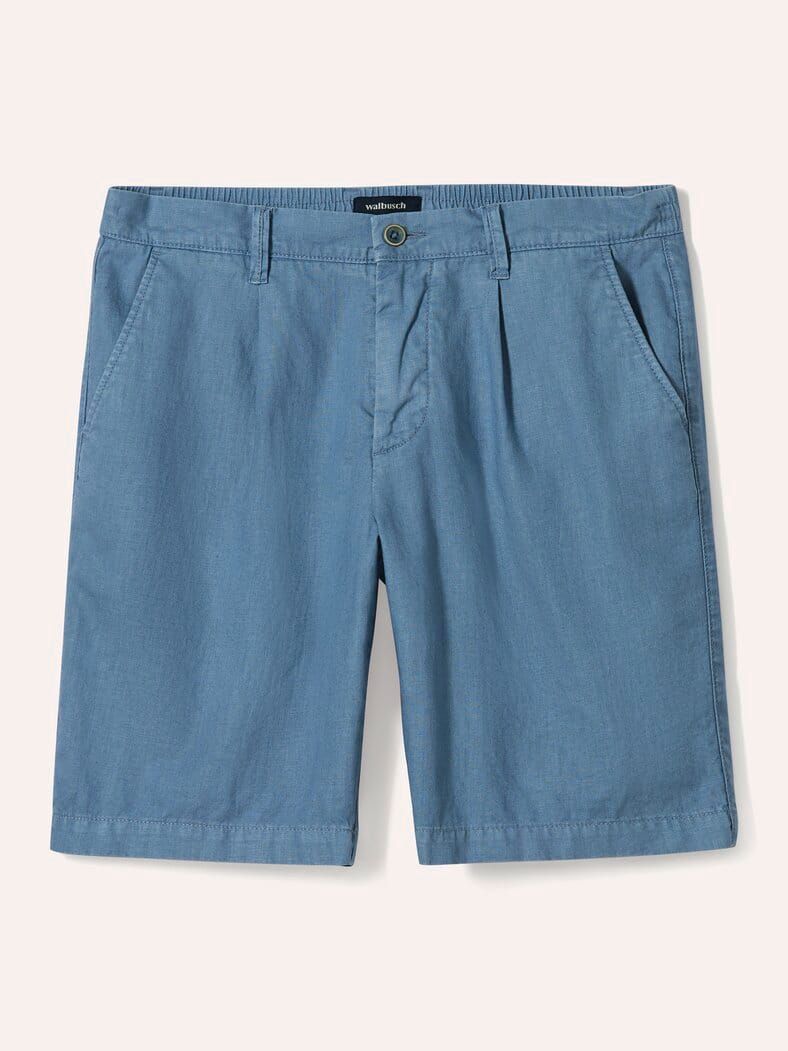 Leinenmix Bermudas Mittelblau